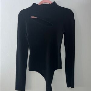 Black Cut-Out Long Sleeve Top